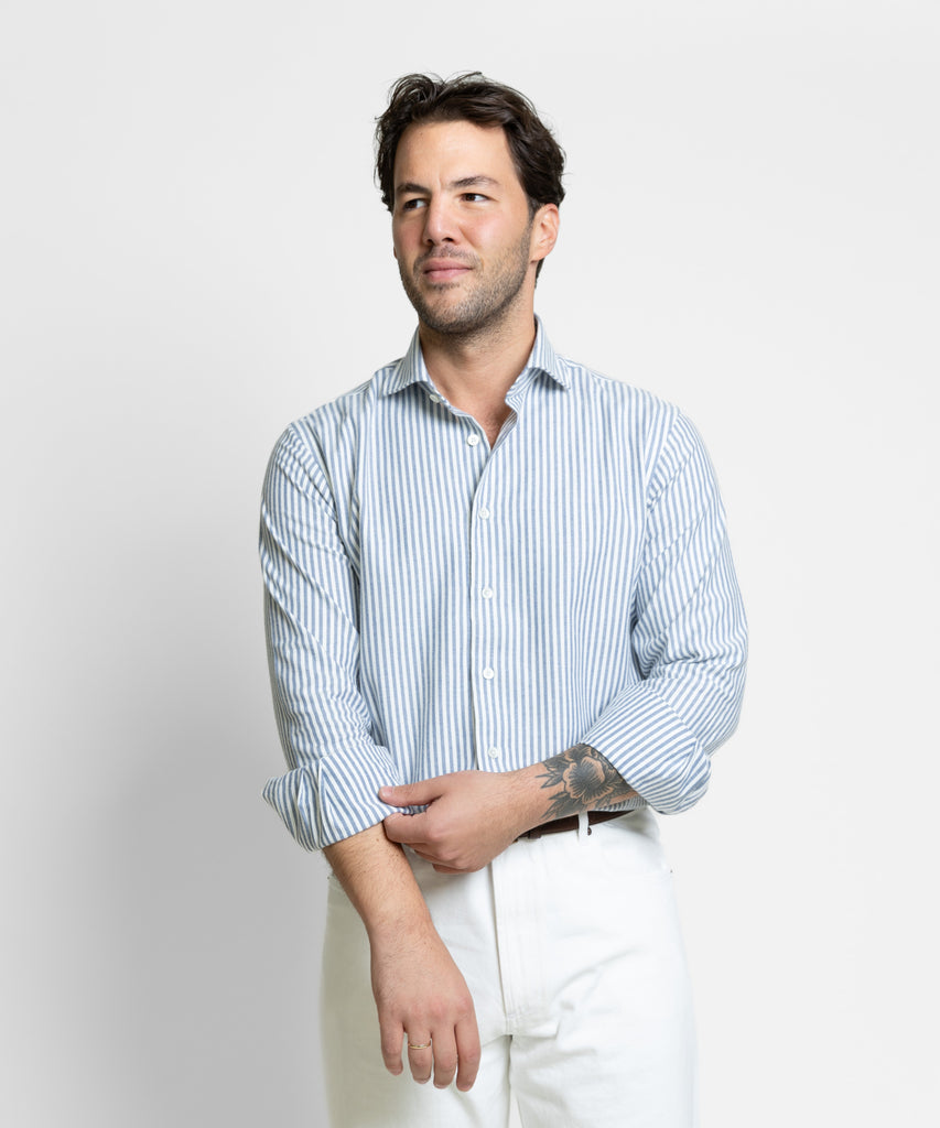 Striped Cashmere Flannel Shirt