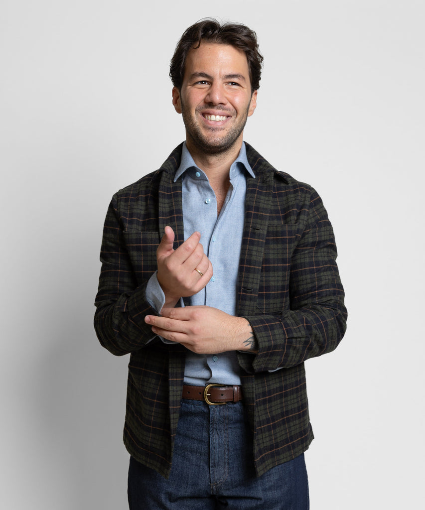 Check Cotton Flannel Overshirt
