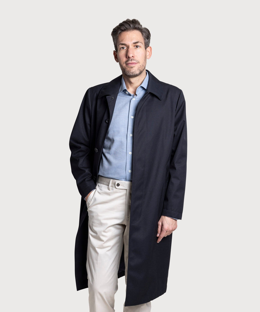Long Twill Raincoat Business Casual and Smart Casual Menswear