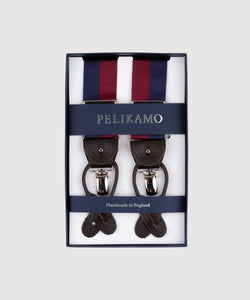 Product Title Stripes Navy / Wine / One Size Pelikamo Swiss Made Menswear