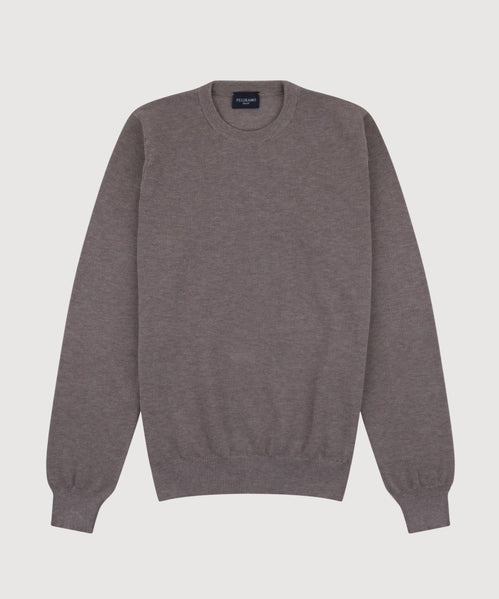 Cotton Pique Crewneck Sweater
