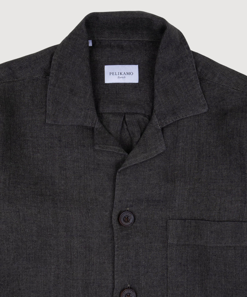 Twill Linen Shirt Jacket