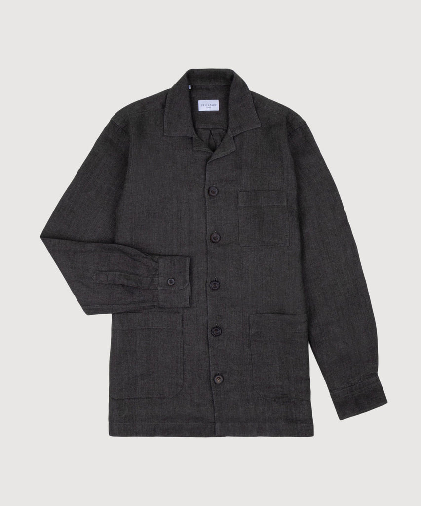 Twill Linen Shirt Jacket