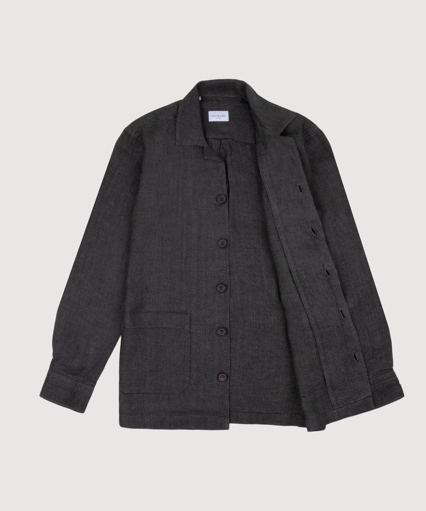 Twill Linen Shirt Jacket