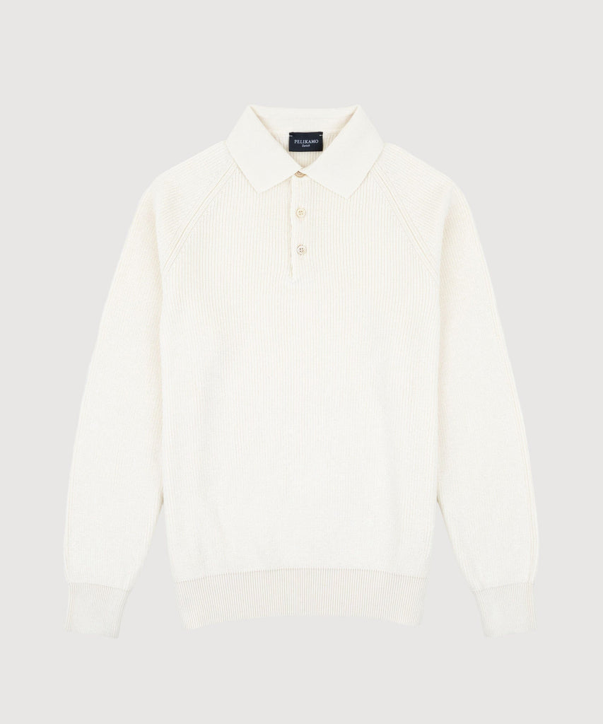 Straight Ribbed Polo Sweater