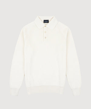Straight Ribbed Polo Sweater