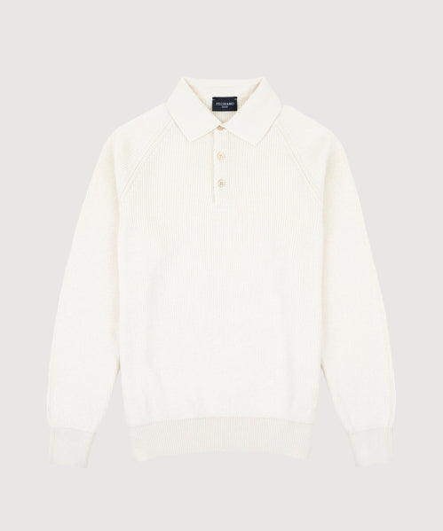 Straight Ribbed Polo Sweater