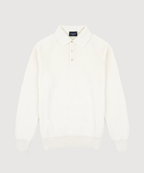 Straight Ribbed Polo Sweater