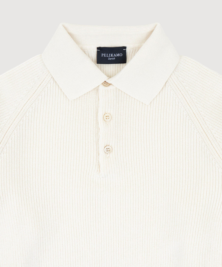 Straight Ribbed Polo Sweater