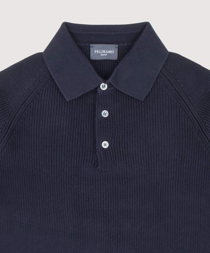 Straight Ribbed Polo Sweater