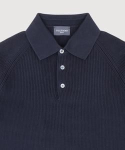 Straight Ribbed Polo Sweater