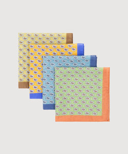 Cotton Silk Pocket Square Paisley