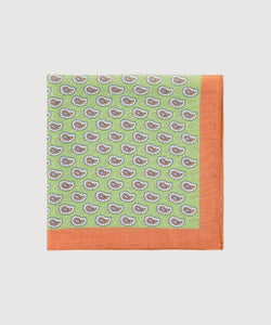 Cotton Silk Pocket Square Paisley