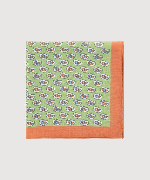 Cotton Silk Pocket Square Paisley