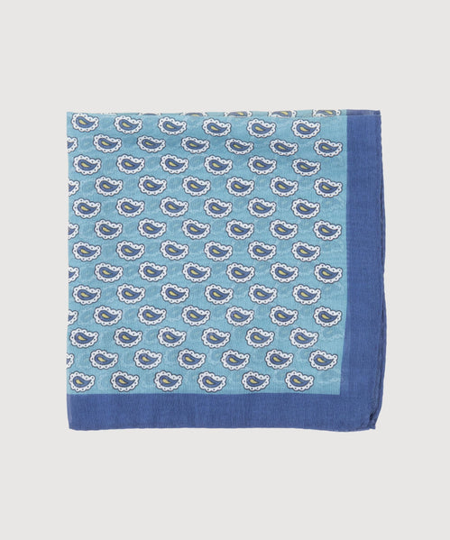 Cotton Silk Pocket Square Paisley