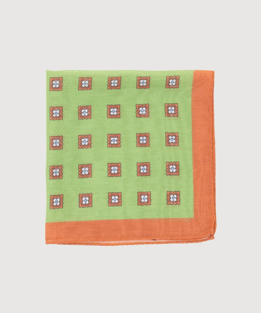 Cotton Silk Pocket Square Large Flower