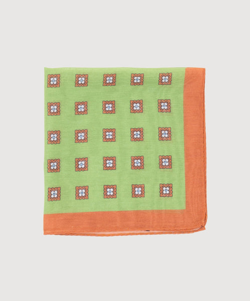 Cotton Silk Pocket Square Large Flower