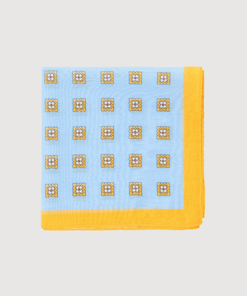 Cotton Silk Pocket Square Large Flower