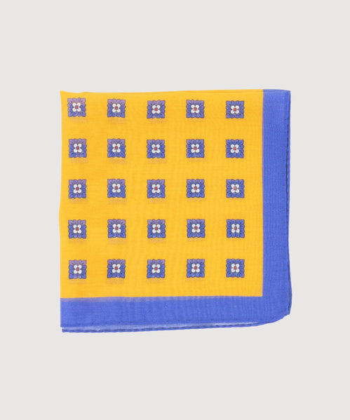 Cotton Silk Pocket Square Large Flower