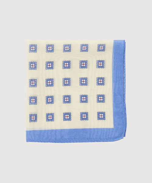 Cotton Silk Pocket Square Large Flower
