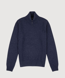 Double Ply Wool Half Zip Sweater