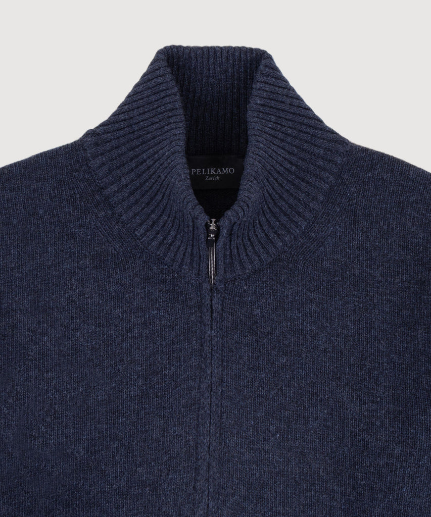 Double Ply Wool Half Zip Sweater