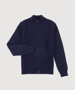Heavy Rib Wool Zip Cardigan