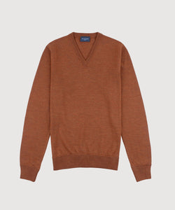Wollpullover mit V-Ausschnitt