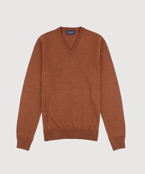 Wollpullover mit V-Ausschnitt