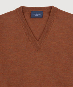 Wollpullover mit V-Ausschnitt