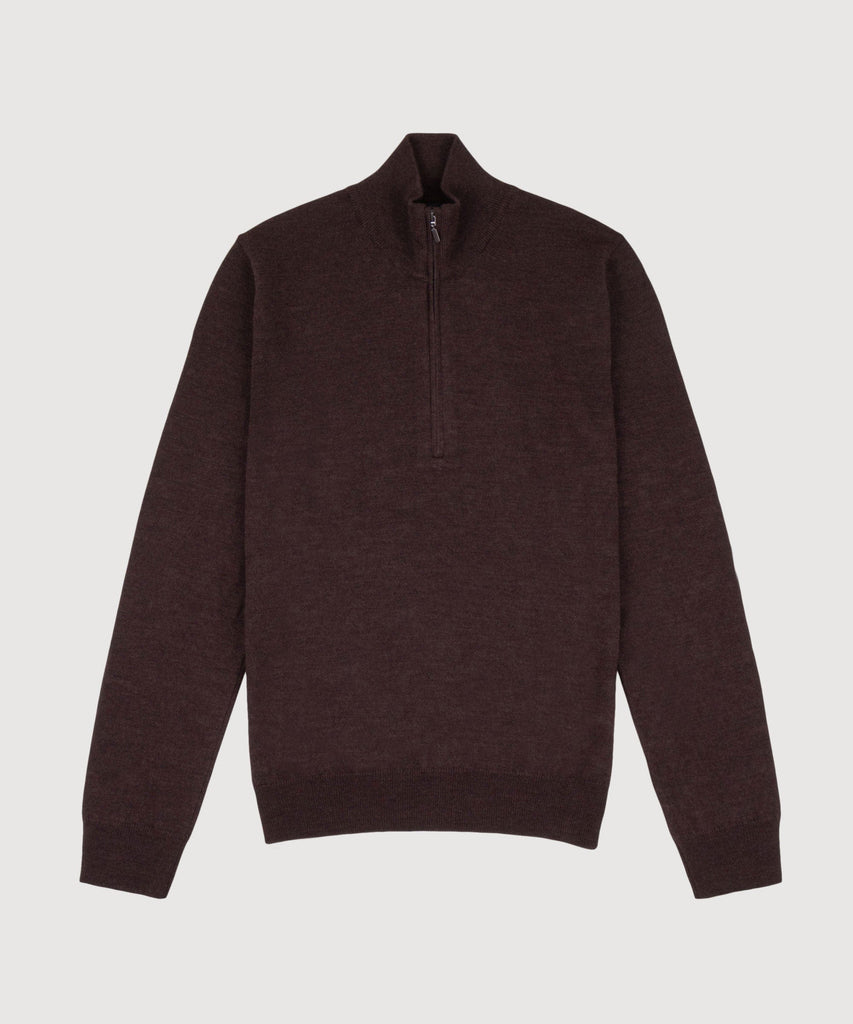 Wollpullover mit halbem Reißverschluss