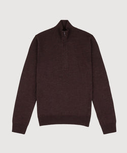 Wollpullover mit halbem Reißverschluss