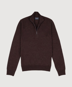 Wollpullover mit halbem Reißverschluss
