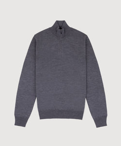 Wollpullover mit halbem Reißverschluss