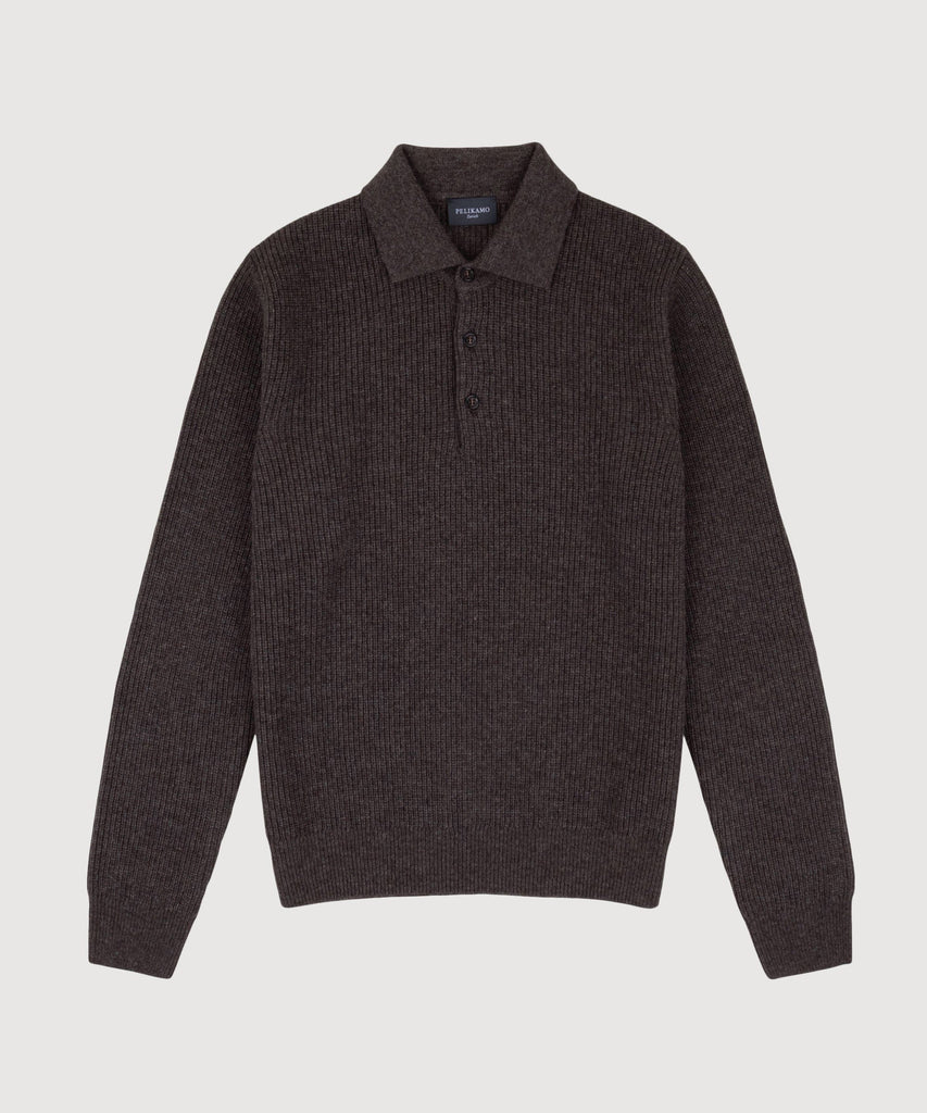 Heavy Rib Polo Wool Sweater