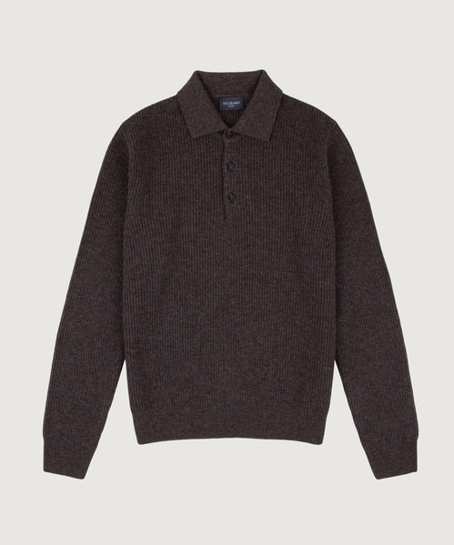 Heavy Rib Polo Wool Sweater