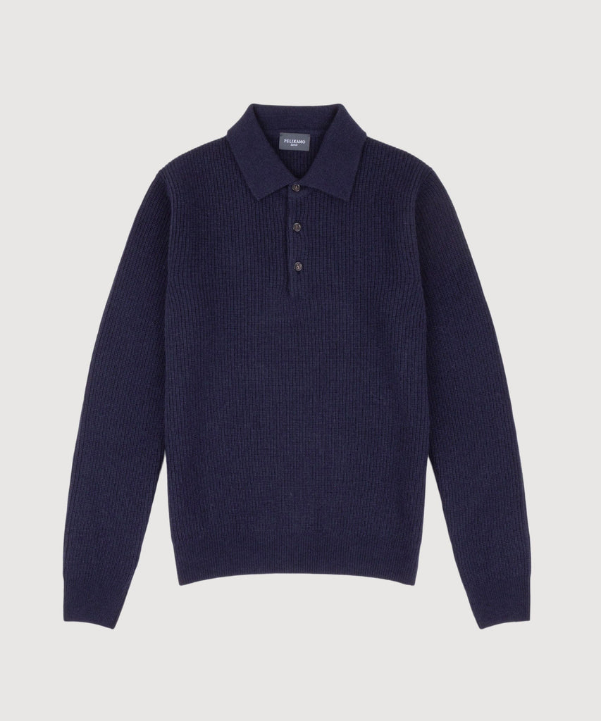 Heavy Rib Polo Wool Sweater