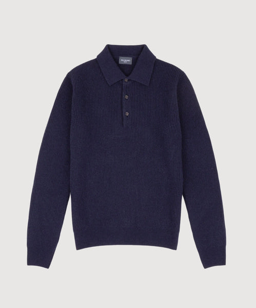 Heavy Rib Polo Wool Sweater