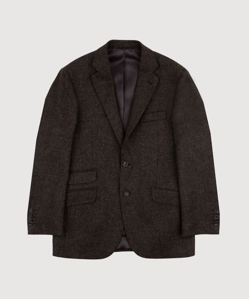Tweed-Blazer mit Fischgrätenmuster
