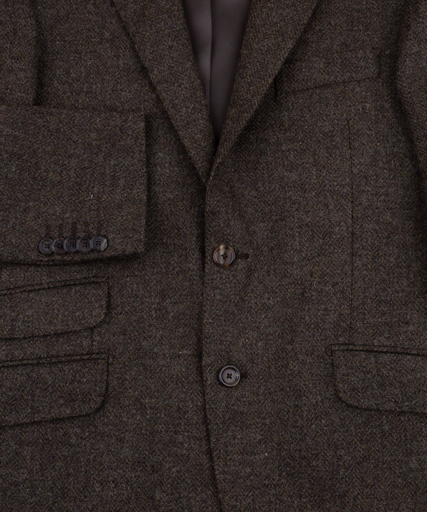 Tweed-Blazer mit Fischgrätenmuster