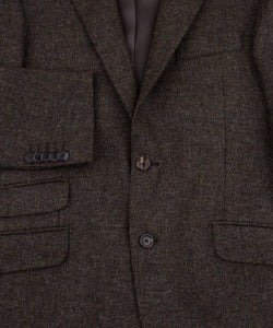 Tweed-Blazer mit Fischgrätenmuster
