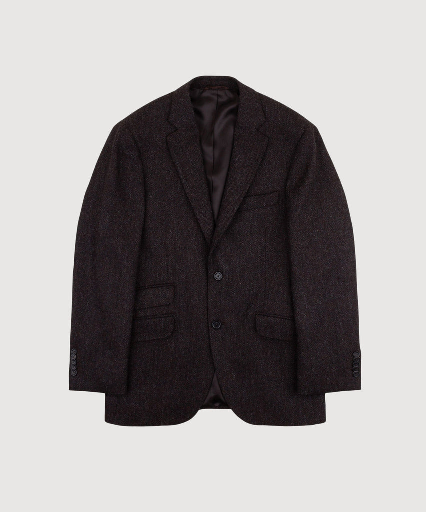 Tweed-Blazer mit Fischgrätenmuster