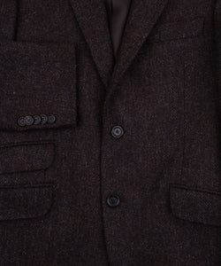 Tweed-Blazer mit Fischgrätenmuster