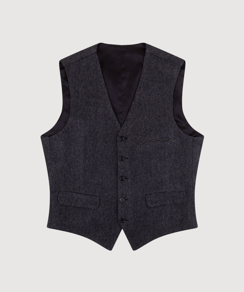 Wool Cashmere Herringbone Vest