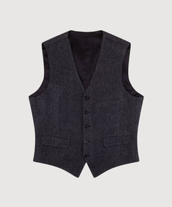 Wool Cashmere Herringbone Vest