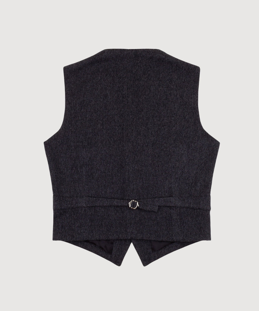 Wool Cashmere Herringbone Vest