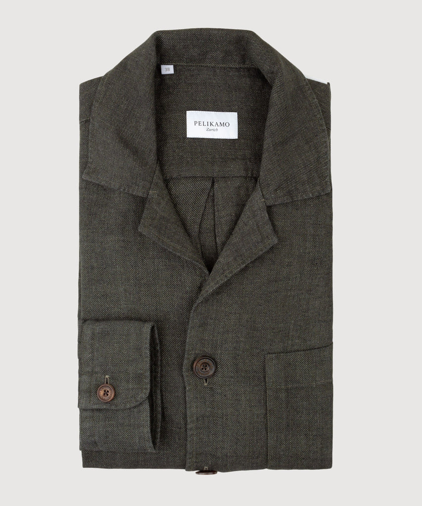 Twill Linen Shirt Jacket