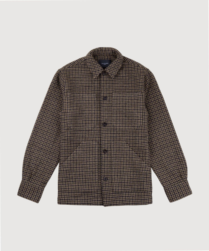 Casual Check Wool Overshirt