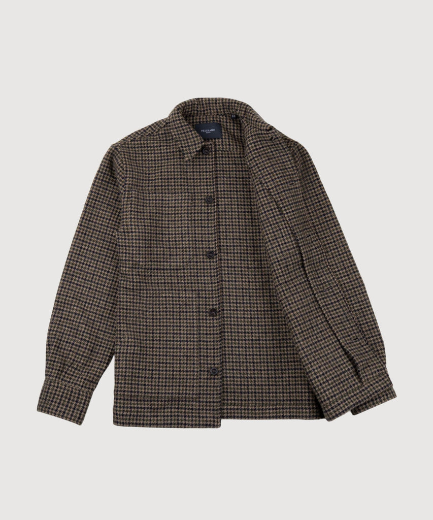 Casual Check Wool Overshirt