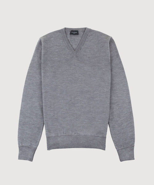 Wollpullover mit V-Ausschnitt